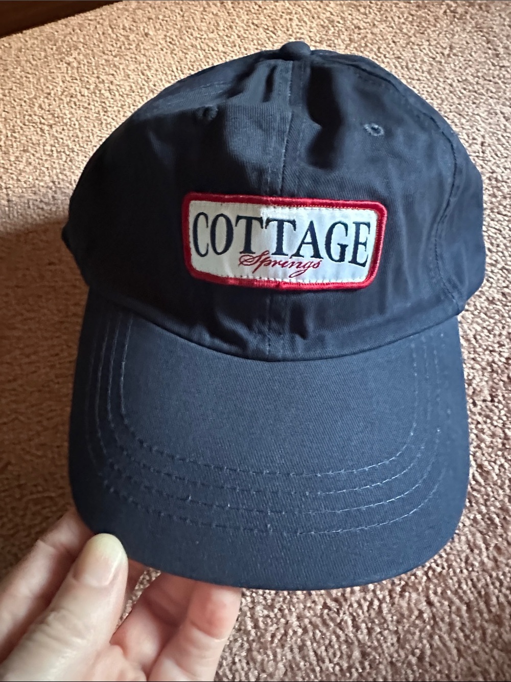 Cottage Springs Navy Blue Baseball Cap Embroidered Logo Adjustable Unisex NWOT